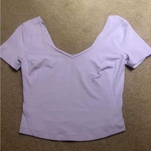 Lavender lululemon cropped align tee